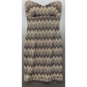 Joyce Leslie Mini Dress Women‎ M Brown Strapless Stretch Mystic